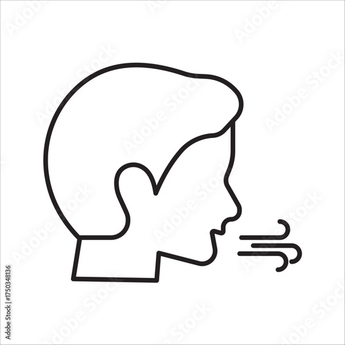 Breathing icon. Breath difficulties sign. Respiration problems symbol. vector illustration.