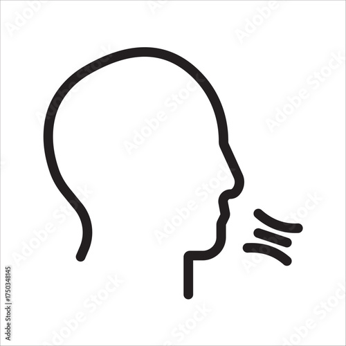 Breathing icon. Breath difficulties sign. Respiration problems symbol. vector illustration.
