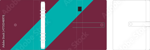 vector illustration of a PU cover for diary