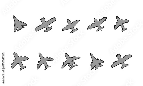 Various of airplanes collection design vector