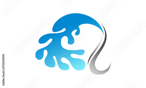 Fishing wave illustration design vector