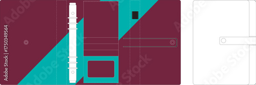vector illustration of a PU cover for diary