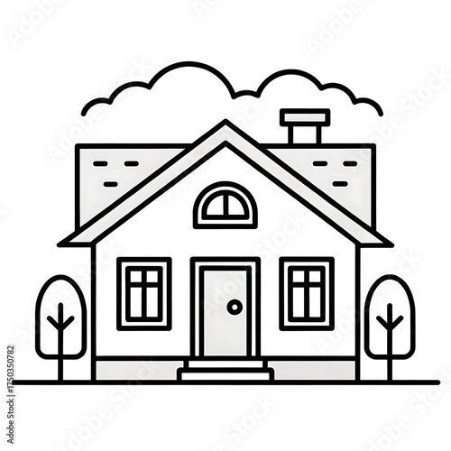 Minimalist Black and White Home Icons Collection - Flat Vector Designs