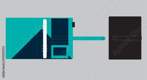 vector illustration of a PU cover for diary