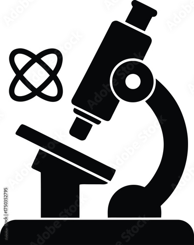 Atomic Force Microscope Silhouette Vector Art Illustration