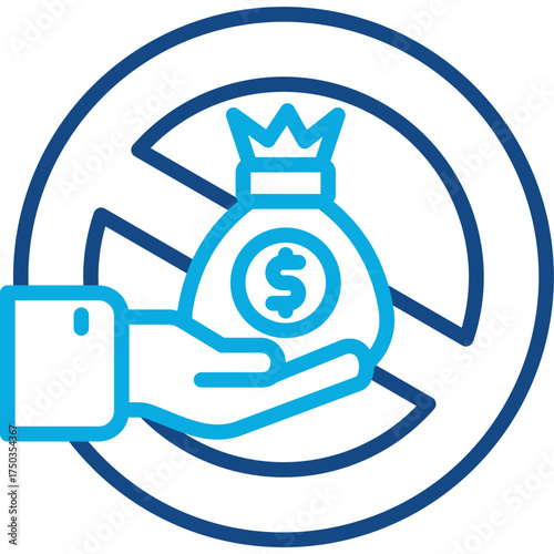 Anti Corruption Policy line color icon