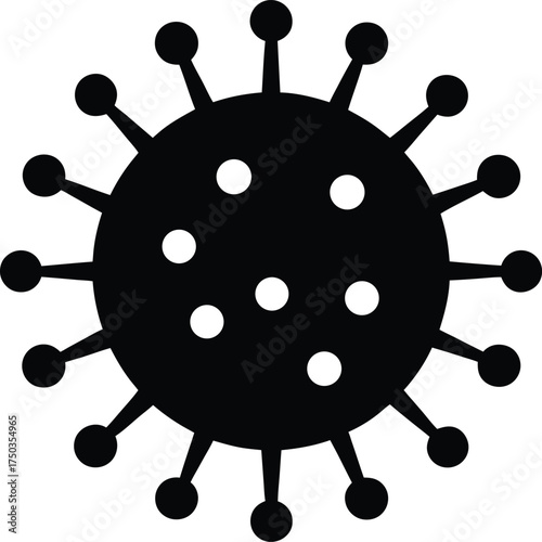 Rabies virus silhouette vector art illustration