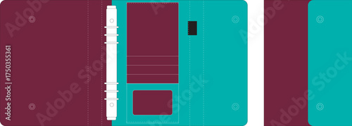 vector illustration of a PU cover for diary