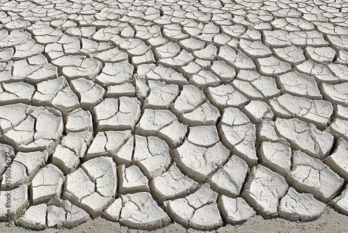 Cracked earth surface, stark and desolate