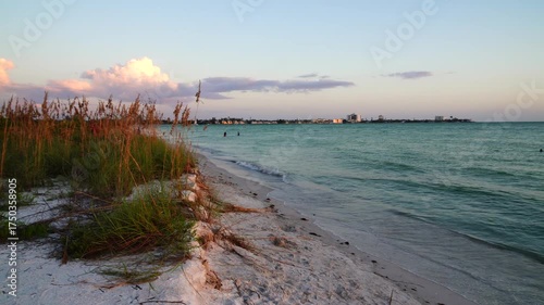 Sarasota, Florida USA - Sep 15, 2025: the sarasota beach sun set landscape
