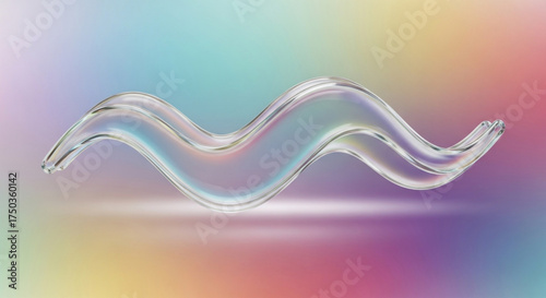A holographic iridescent wave on a rainbow background creates a mesmerizing and futuristic visual experience that captivates the viewer