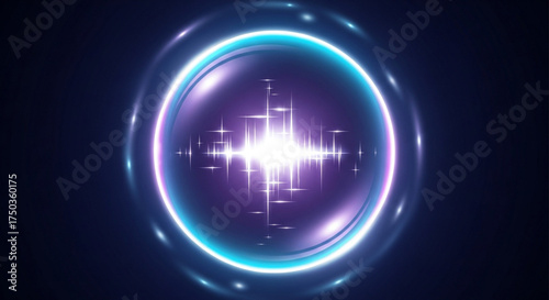 A mesmerizing orb of light with a radiant core, surrounded by glowing rings, creating a captivating and ethereal spectacle