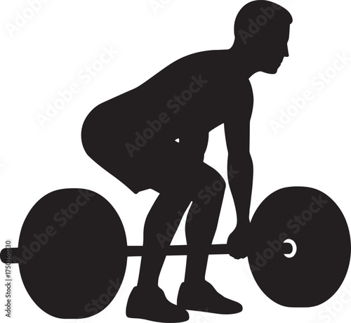Deadlift Form Silhouette Vector – Strength Training Fitness Exercise Illustration