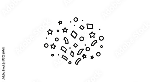 Festive confetti explosion for celebration and party decorations, adding a touch of joy and excitement to any occasion