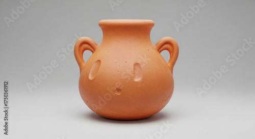 Cute clay vase with face expression on, showcasing minimalist design and playful character