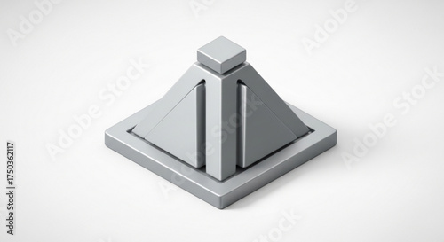 Isometric pyramid is a geometric shape with a square base and four triangular faces