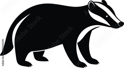 Badger silhouette vector art illustration