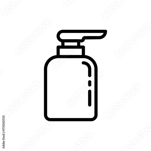 Simple Line Icon of a Pump Dispenser Bottle