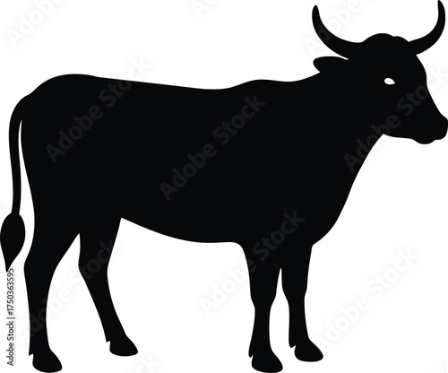 Bull silhouette vector art illustration