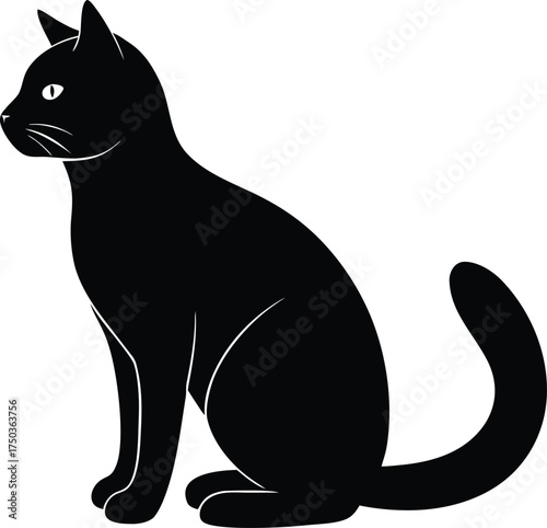 Cat silhouette vector art illustration