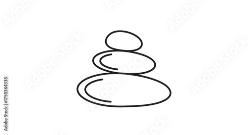 Zen stones stacked on top of each other, a symbol of balance and harmony vector illustration