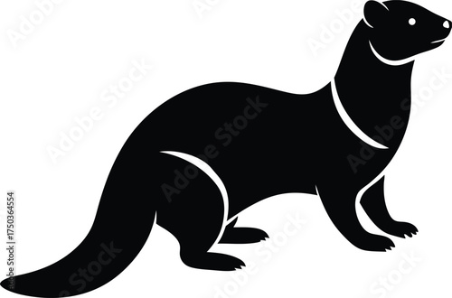Ferret silhouette vector art illustration