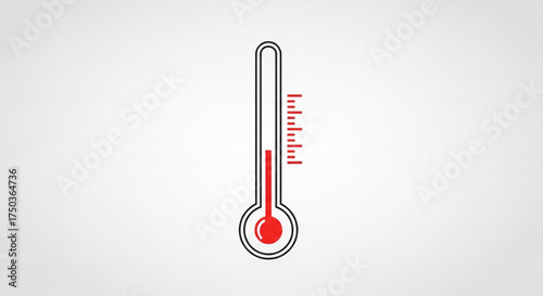 Thermometer, indicating temperature measurement for health, weather, or scientific applications and presentations