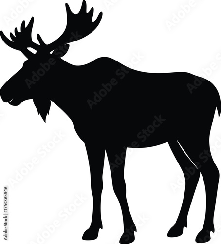 Moose silhouette vector art illustration