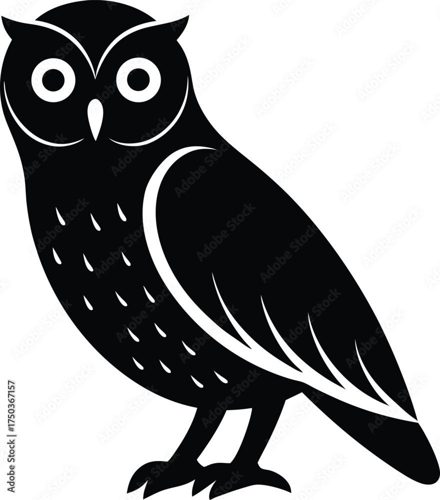 Obraz premium Snowy owl silhouette vector art illustration