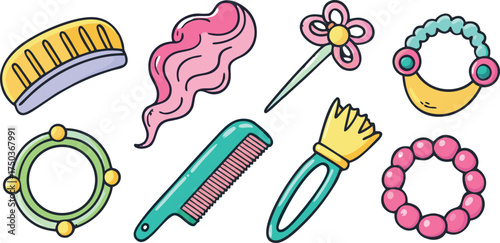Hair accessories collection with combs clips and bracelets hair accessory hair clip