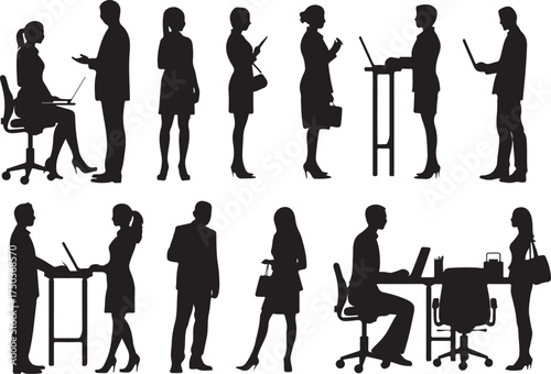 Diverse professional people work at modern offices