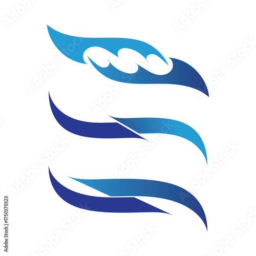 Waves blue beach logo and symbols template icons app