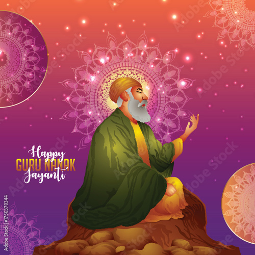 Happy gurpurab creative vector illustration