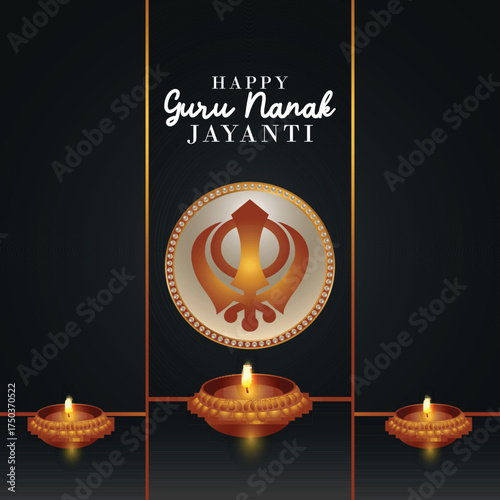 Happy guru nanak jayanti vector illustration
