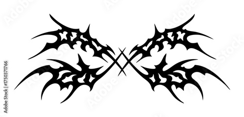 Neo Tribal Y2K Tattoo Sigilism Vector Icon