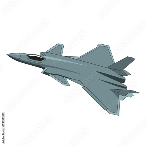 futuristic stealth jet fighter vector art