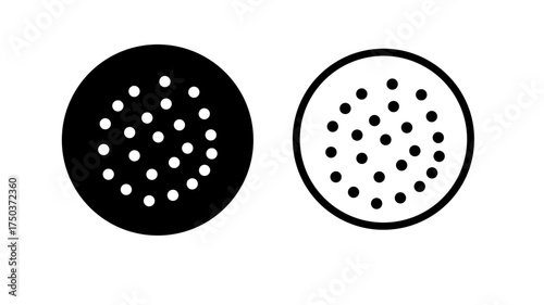 Biscuit simple icon collection in black and white filled and solid. vector