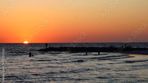 Sarasota, Florida USA - Sep 15, 2025: the sarasota beach sun set landscape