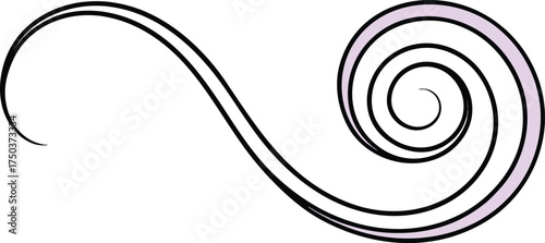 Elegant black swirl design on white background