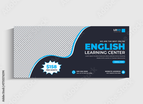 English Learning Center Facebook Cover Banner Template
