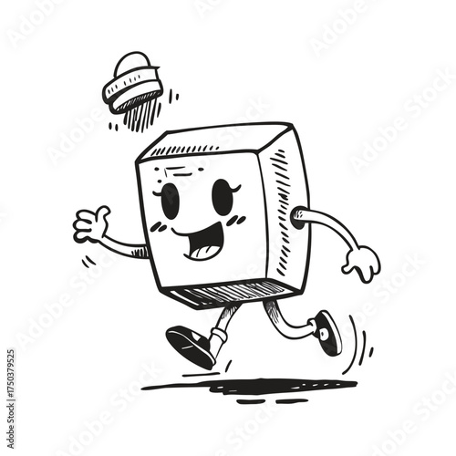 An Ice Cube Running Away From A Hot Drink Funny Temperature Vector Flat Design  