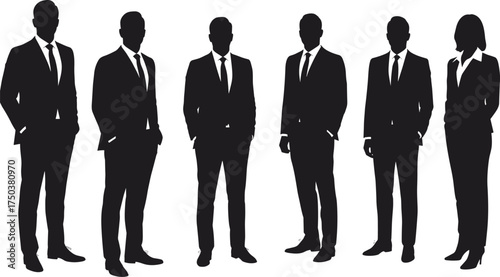 MobileBusiness, team, silhouette, professionals, standing, corporate, group, teamwork, leadership, diversity, unity, formal, attire, office, staff, HR, management, success, strategy, organization