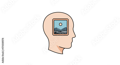 Head Window Gazing into a Secret Landscape