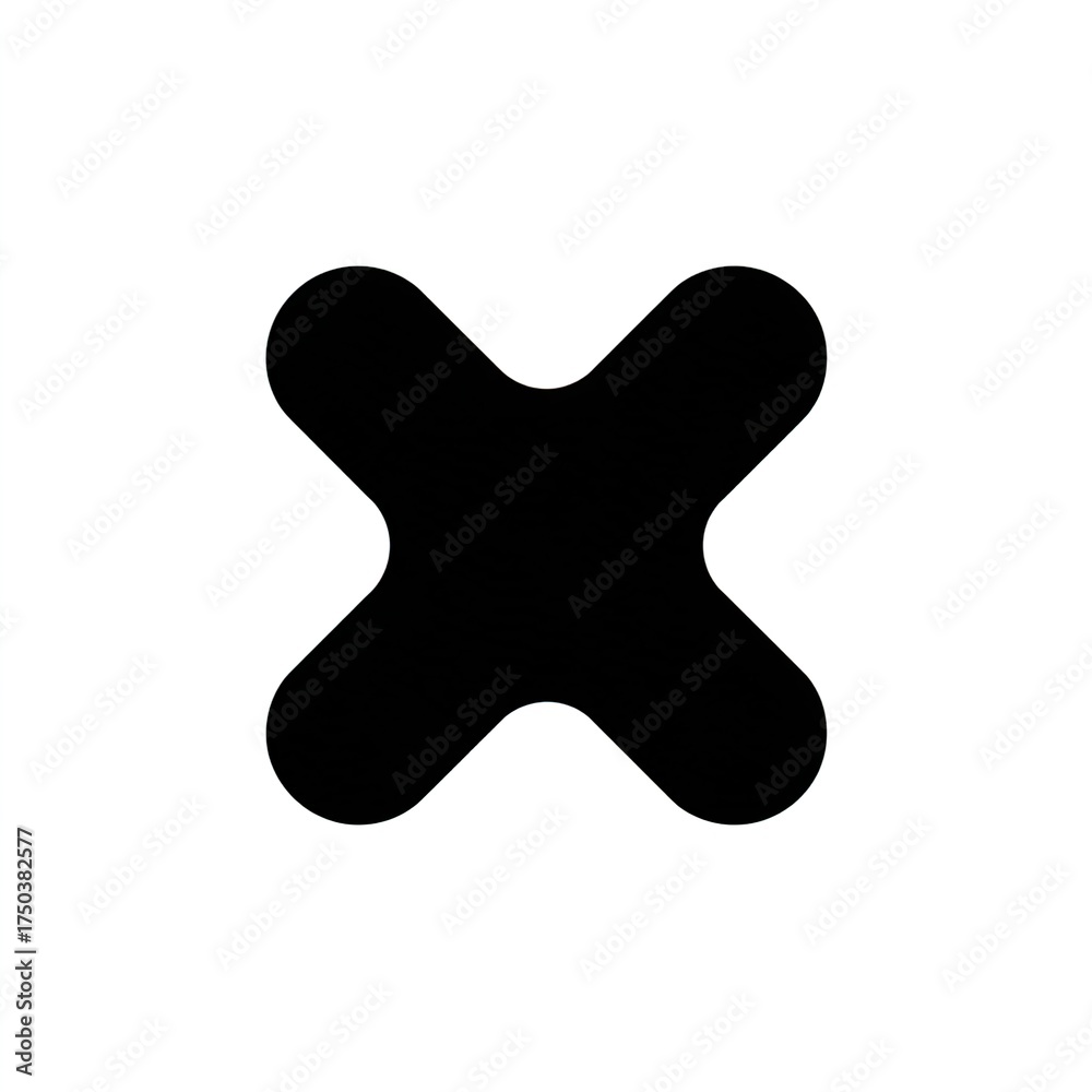 Fototapeta premium “Close Icon | White X Button Symbol on Black Rounded Square Background – Cancel, Delete, or Exit UI Design Element”