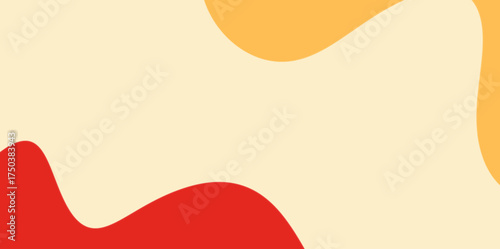 Cream and Red Lower Border Abstract Background. Simple vector illustration background featuring a large cream copy space with an abstract red and orange border on the bottom.