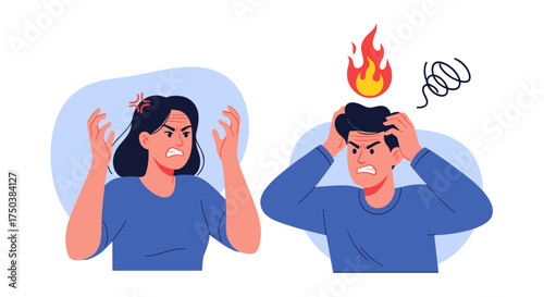 Two people are angry and frustrated with each other.