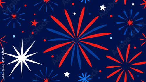 seamless pattern with fireworks