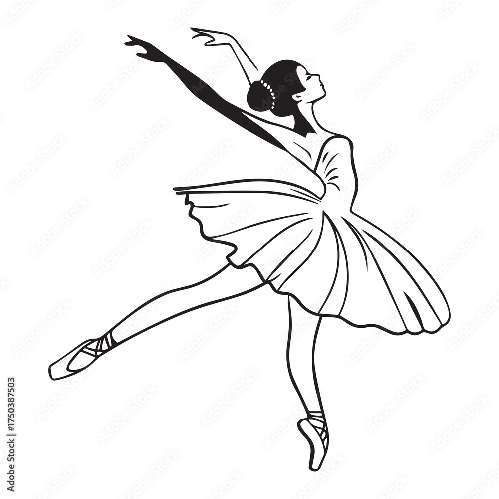 Fototapeta premium ballet dancer line art design