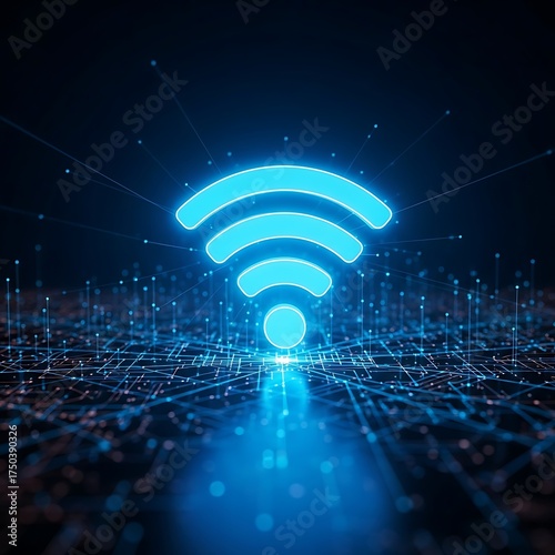 Experience seamless connectivity with this vibrant WiFi signal design, perfect for illustrating modern technology and wireless network solutions, high-speed internet access