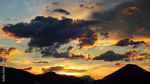 Summer Skies: Dramatic Sunrises, Sunset Hues (Red, Orange, Yellow) & Cloudscapes Over Mountain Horizons